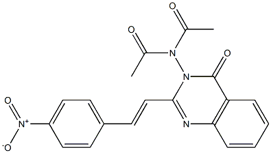 N-acetyl-N-(2-(2-{4-nitrophenyl}vinyl)-4-oxo-3(4H)-quinazolinyl)acetamide Struktur