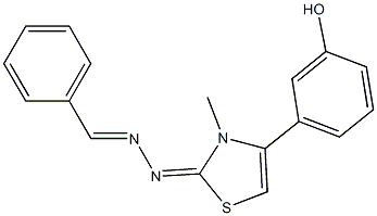 benzaldehyde (4-(3-hydroxyphenyl)-3-methyl-1,3-thiazol-2(3H)-ylidene)hydrazone Struktur