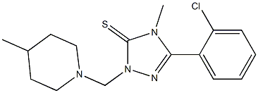 5-(2-chlorophenyl)-4-methyl-2-[(4-methyl-1-piperidinyl)methyl]-2,4-dihydro-3H-1,2,4-triazole-3-thione Struktur