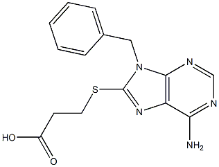 3-[(6-amino-9-benzyl-9H-purin-8-yl)sulfanyl]propanoic acid Struktur