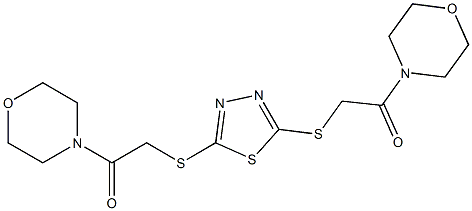 4-{[(5-{[2-(4-morpholinyl)-2-oxoethyl]sulfanyl}-1,3,4-thiadiazol-2-yl)sulfanyl]acetyl}morpholine Struktur