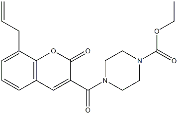 ethyl 4-[(8-allyl-2-oxo-2H-chromen-3-yl)carbonyl]-1-piperazinecarboxylate Struktur