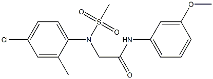 2-[4-chloro-2-methyl(methylsulfonyl)anilino]-N-(3-methoxyphenyl)acetamide Struktur