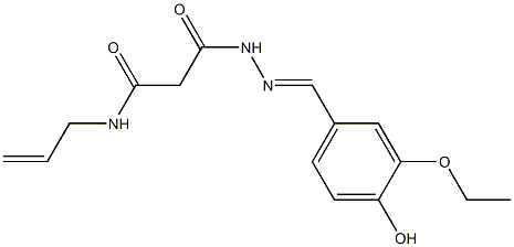 N-allyl-3-[2-(3-ethoxy-4-hydroxybenzylidene)hydrazino]-3-oxopropanamide Struktur