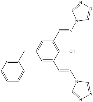 4-benzyl-2,6-bis[(4H-1,2,4-triazol-4-ylimino)methyl]phenol Struktur