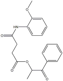 1-methyl-2-oxo-2-phenylethyl 4-(2-methoxyanilino)-4-oxobutanoate Struktur