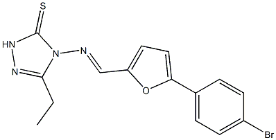 4-({[5-(4-bromophenyl)-2-furyl]methylene}amino)-5-ethyl-2,4-dihydro-3H-1,2,4-triazole-3-thione Struktur