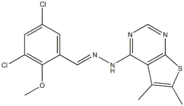 3,5-dichloro-2-methoxybenzaldehyde (5,6-dimethylthieno[2,3-d]pyrimidin-4-yl)hydrazone Struktur