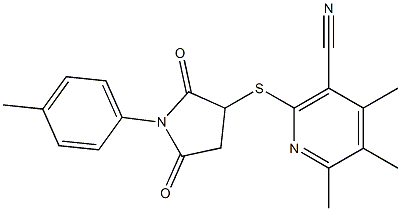 4,5,6-trimethyl-2-{[1-(4-methylphenyl)-2,5-dioxo-3-pyrrolidinyl]sulfanyl}nicotinonitrile Struktur