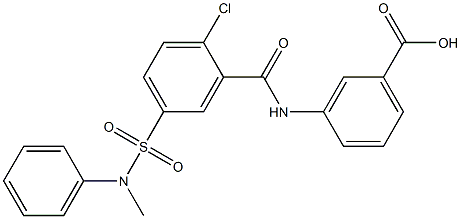 3-({2-chloro-5-[(methylanilino)sulfonyl]benzoyl}amino)benzoic acid Struktur