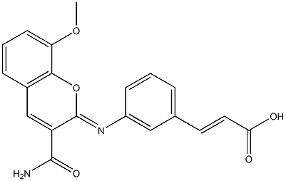 3-(3-{[3-(aminocarbonyl)-8-methoxy-2H-chromen-2-ylidene]amino}phenyl)acrylic acid Struktur