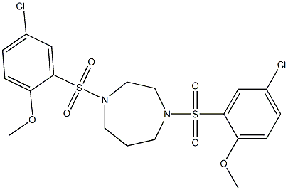 1,4-bis[(5-chloro-2-methoxyphenyl)sulfonyl]-1,4-diazepane Struktur