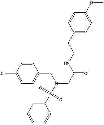 2-[[(4-chlorophenyl)methyl](phenylsulfonyl)amino]-N-{2-[4-(methyloxy)phenyl]ethyl}acetamide Struktur