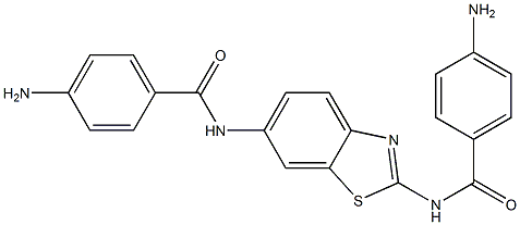 4-amino-N-{6-[(4-aminobenzoyl)amino]-1,3-benzothiazol-2-yl}benzamide Struktur