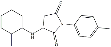 3-[(2-methylcyclohexyl)amino]-1-(4-methylphenyl)-2,5-pyrrolidinedione Struktur