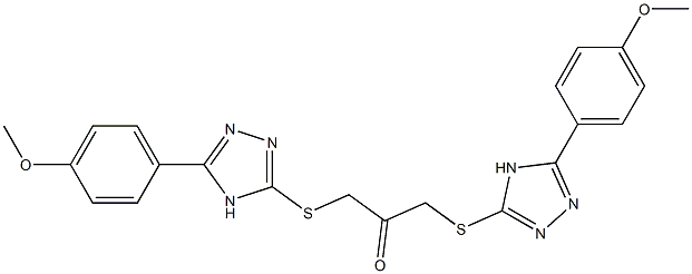 1,3-bis{[5-(4-methoxyphenyl)-4H-1,2,4-triazol-3-yl]sulfanyl}acetone Struktur