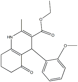 ethyl 4-(2-methoxyphenyl)-2-methyl-5-oxo-1,4,5,6,7,8-hexahydro-3-quinolinecarboxylate Struktur