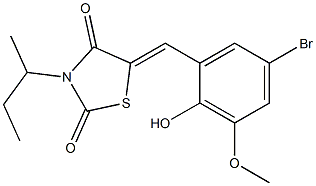 5-(5-bromo-2-hydroxy-3-methoxybenzylidene)-3-sec-butyl-1,3-thiazolidine-2,4-dione Struktur