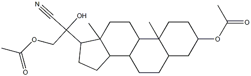 17-[2-(acetyloxy)-1-cyano-1-hydroxyethyl]-10,13-dimethylhexadecahydro-1H-cyclopenta[a]phenanthren-3-yl acetate Struktur