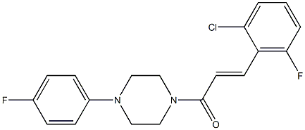 1-[3-(2-chloro-6-fluorophenyl)acryloyl]-4-(4-fluorophenyl)piperazine Struktur