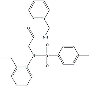 N-benzyl-2-{2-ethyl[(4-methylphenyl)sulfonyl]anilino}acetamide Struktur