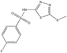 4-fluoro-N-[5-(methylsulfanyl)-1,3,4-thiadiazol-2-yl]benzenesulfonamide Struktur