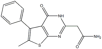 2-(6-methyl-4-oxo-5-phenyl-3,4-dihydrothieno[2,3-d]pyrimidin-2-yl)acetamide Struktur