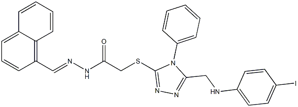 2-({5-[(4-iodoanilino)methyl]-4-phenyl-4H-1,2,4-triazol-3-yl}sulfanyl)-N'-(1-naphthylmethylene)acetohydrazide Struktur