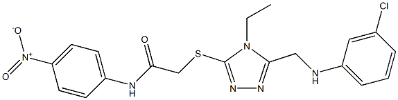 2-({5-[(3-chloroanilino)methyl]-4-ethyl-4H-1,2,4-triazol-3-yl}sulfanyl)-N-{4-nitrophenyl}acetamide Struktur