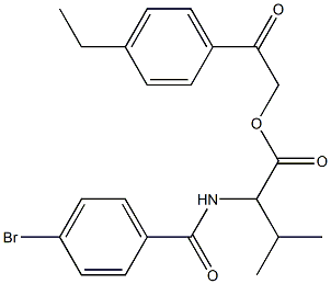 2-(4-ethylphenyl)-2-oxoethyl 2-[(4-bromobenzoyl)amino]-3-methylbutanoate Struktur