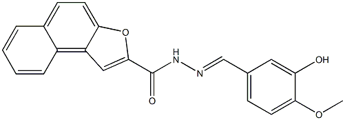 N'-(3-hydroxy-4-methoxybenzylidene)naphtho[2,1-b]furan-2-carbohydrazide Struktur