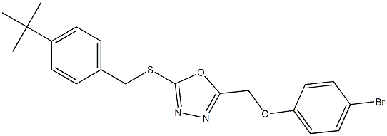 4-bromophenyl {5-[(4-tert-butylbenzyl)sulfanyl]-1,3,4-oxadiazol-2-yl}methyl ether Struktur