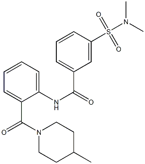 3-[(dimethylamino)sulfonyl]-N-{2-[(4-methyl-1-piperidinyl)carbonyl]phenyl}benzamide Struktur