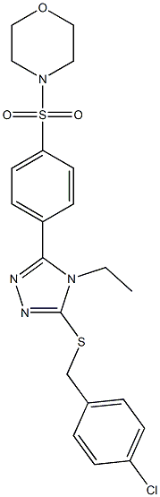 4-chlorobenzyl 4-ethyl-5-[4-(4-morpholinylsulfonyl)phenyl]-4H-1,2,4-triazol-3-yl sulfide Struktur