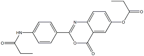 4-oxo-2-[4-(propionylamino)phenyl]-4H-3,1-benzoxazin-6-yl propionate Struktur