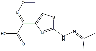 (methoxyimino){2-[2-(1-methylethylidene)hydrazino]-1,3-thiazol-4-yl}acetic acid Struktur