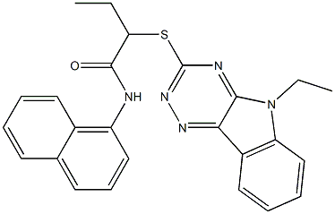 2-[(5-ethyl-5H-[1,2,4]triazino[5,6-b]indol-3-yl)sulfanyl]-N-(1-naphthyl)butanamide Struktur