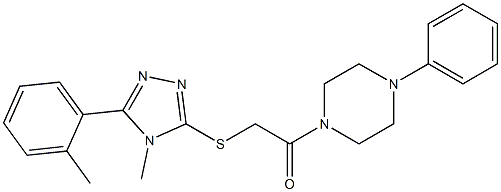 4-methyl-5-(2-methylphenyl)-4H-1,2,4-triazol-3-yl 2-oxo-2-(4-phenyl-1-piperazinyl)ethyl sulfide Struktur