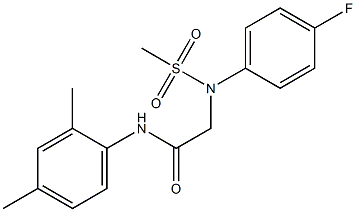 N-(2,4-dimethylphenyl)-2-[4-fluoro(methylsulfonyl)anilino]acetamide Struktur