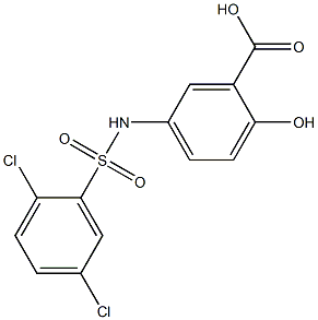 5-{[(2,5-dichlorophenyl)sulfonyl]amino}-2-hydroxybenzoic acid Struktur