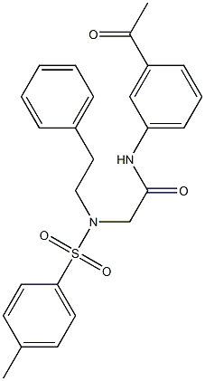 N-(3-acetylphenyl)-2-[[(4-methylphenyl)sulfonyl](2-phenylethyl)amino]acetamide Struktur