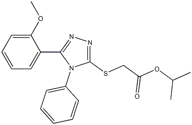 1-methylethyl ({5-[2-(methyloxy)phenyl]-4-phenyl-4H-1,2,4-triazol-3-yl}sulfanyl)acetate Struktur