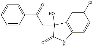 5-chloro-3-hydroxy-3-(2-oxo-2-phenylethyl)-1,3-dihydro-2H-indol-2-one Struktur