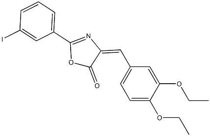 4-(3,4-diethoxybenzylidene)-2-(3-iodophenyl)-1,3-oxazol-5(4H)-one Struktur