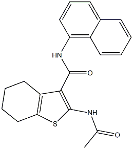 2-(acetylamino)-N-(1-naphthyl)-4,5,6,7-tetrahydro-1-benzothiophene-3-carboxamide Struktur