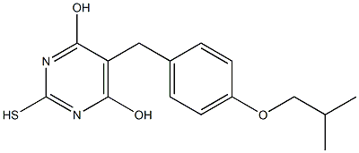 5-(4-isobutoxybenzyl)-2-sulfanylpyrimidine-4,6-diol Struktur