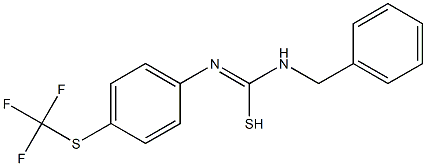 N-benzyl-N'-{4-[(trifluoromethyl)sulfanyl]phenyl}carbamimidothioic acid Struktur