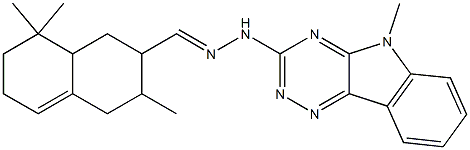 3,8,8-trimethyl-1,2,3,4,6,7,8,8a-octahydro-2-naphthalenecarbaldehyde (5-methyl-5H-[1,2,4]triazino[5,6-b]indol-3-yl)hydrazone Struktur