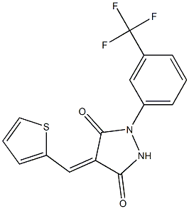 4-(2-thienylmethylene)-1-[3-(trifluoromethyl)phenyl]-3,5-pyrazolidinedione Struktur