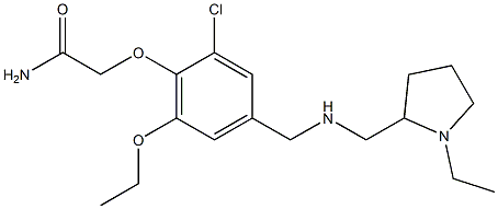 2-[2-chloro-6-ethoxy-4-({[(1-ethyl-2-pyrrolidinyl)methyl]amino}methyl)phenoxy]acetamide Struktur